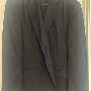 Stafford Black Pinstripe Suit Jacket. EUC